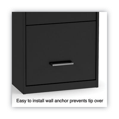 Alera® Soho Vertical File Cabinet, 3 Drawers: File/file/file, Letter, Black, 14" X 18" X 34.9"