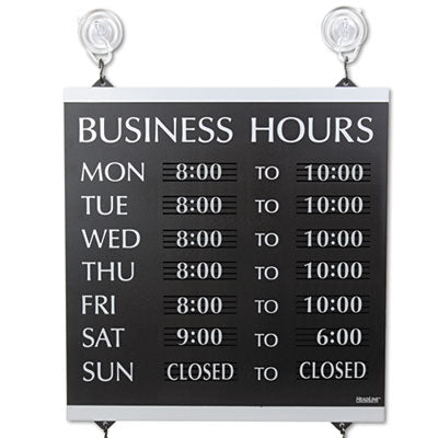 Century Series Business Hours Sign | 13x14, Black