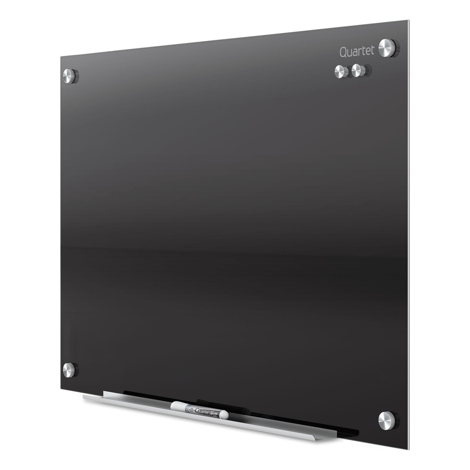 Quartet® Infinity Magnetic Glass Marker Board, 48" x 36", Black Surface