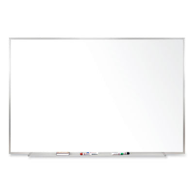 Ghent Magnetic Porcelain Whiteboard with Aluminum Frame, 72.5" x 48.5", White Surface, Satin Aluminum Frame