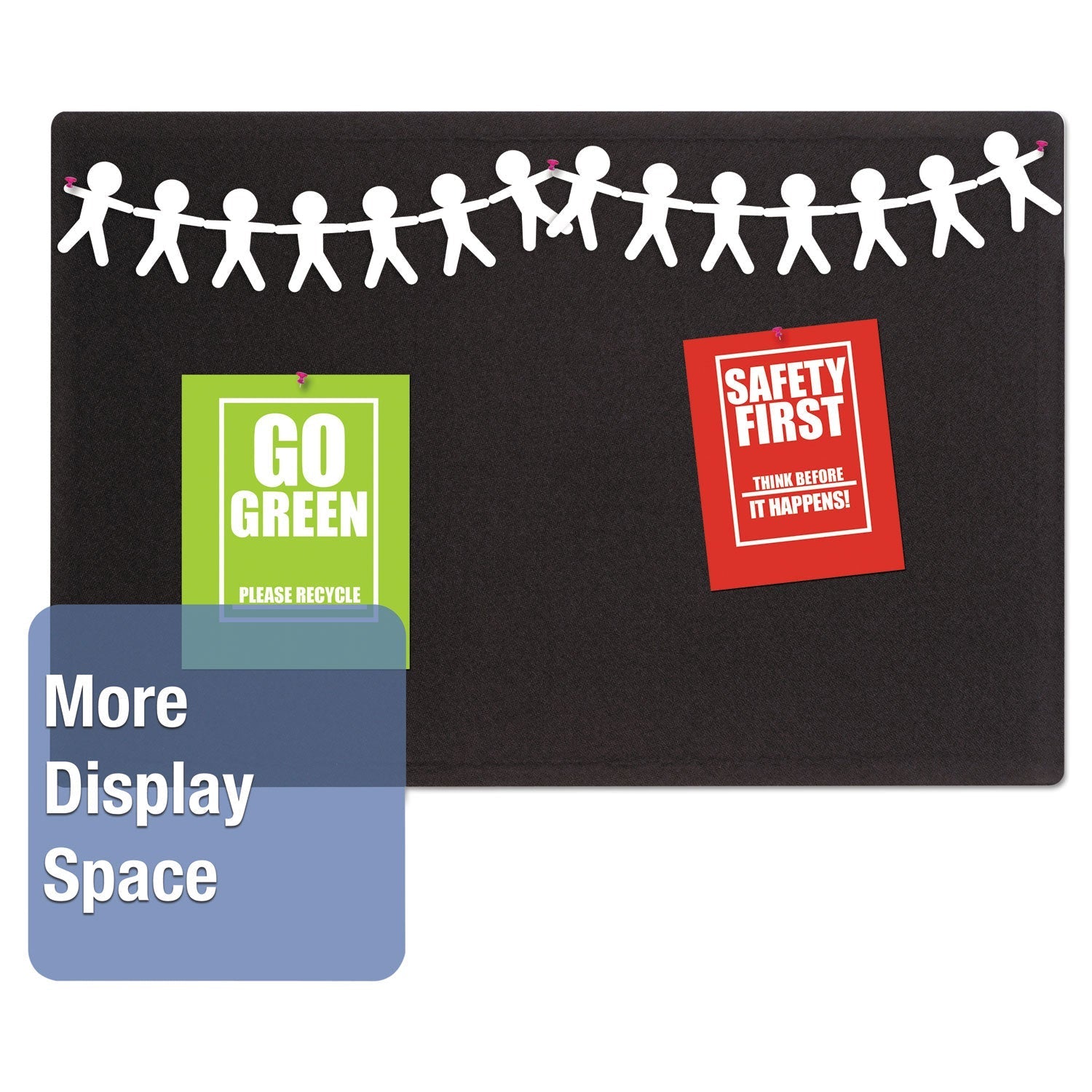 Quartet® Oval Office Fabric Board, 36" x 24", Black Surface