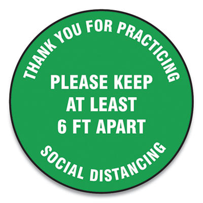 Social Distance Floor Signs | Thank You | 12" Green