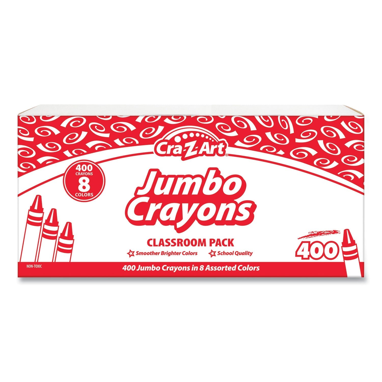 Cra-Z-Art Jumbo Crayons | 8 Colors, 400/Pack