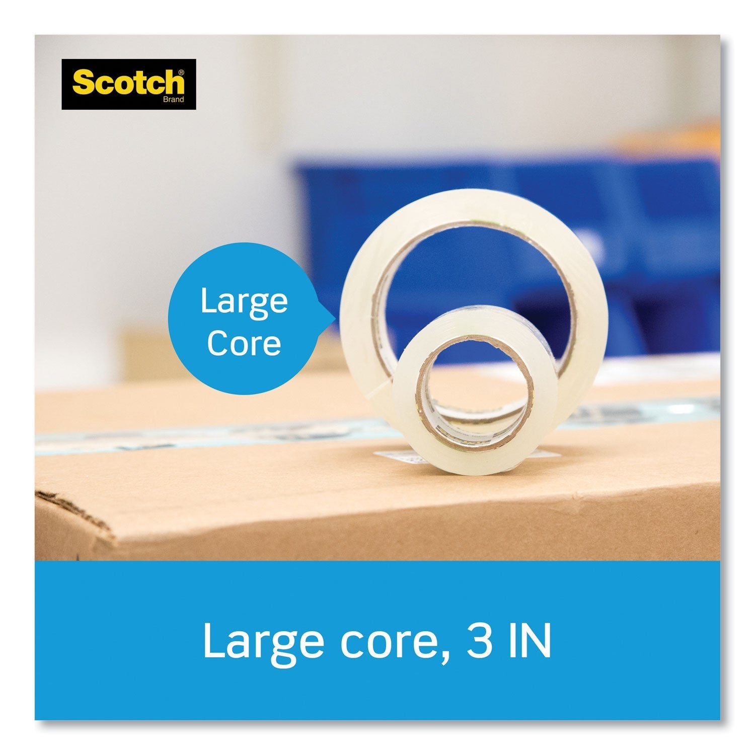 Scotch® 3850 Heavy-Duty Packaging Tape, 3" Core, 1.88" X 54.6 Yds, Clear, 6/pack