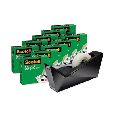 Scotch® Magic Tape Desktop Dispenser Value Pack, 1" Core, 0.75" X 83.33 Ft, Clear, 10/pack