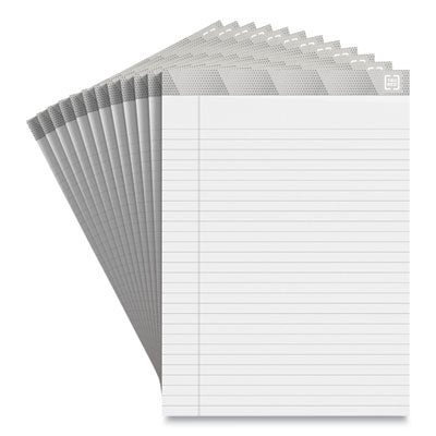 TRU RED™ Notepads, Wide/legal Rule, 50 White 8.5 X 11.75 Sheets, 12/pack
