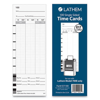 Time Clock Cards | For Lathem 700e, 100/Pack