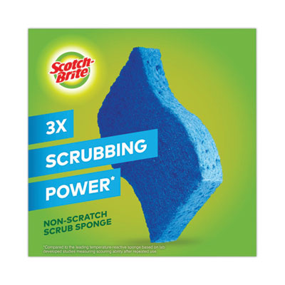 Scotch-Brite® Non-Scratch Multi-Purpose Scrub Sponge, 4.4 X 2.6, 0.8" Thick, Blue, 9/pack