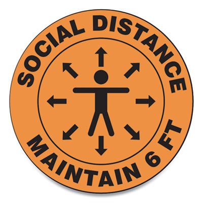 Social Distance Floor Signs | Maintain 6 Ft | 25-Pk