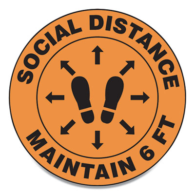 Social Distance Floor Signs | Footprint | 25-Pack