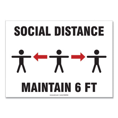 Social Distance Signs | Maintain 6 Ft | 10-Pack