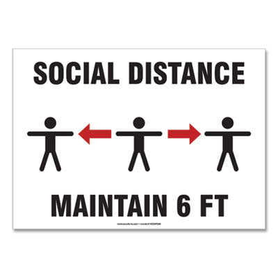 Social Distance Signs | Maintain 6 Ft | 10-Pack