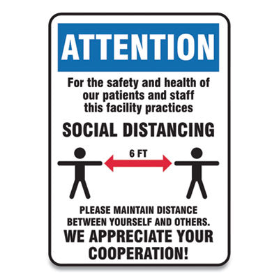 Social Distance Signs | Patients & Staff | 10-Pack