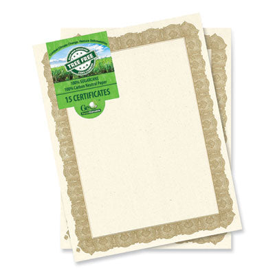 Tree Free Award Certificates | Gold Border | 15-Pk