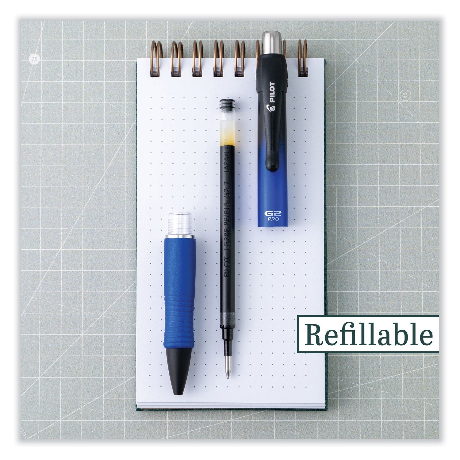 Pilot® G2 Pro Gel Pen, Retractable, Fine 0.7 Mm, Black Ink, Blue Barrel