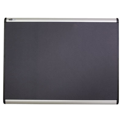 Quartet® Prestige Plus Magnetic Fabric Bulletin Boards, 36" x 24", Gray Surface, Satin Aluminum Frame