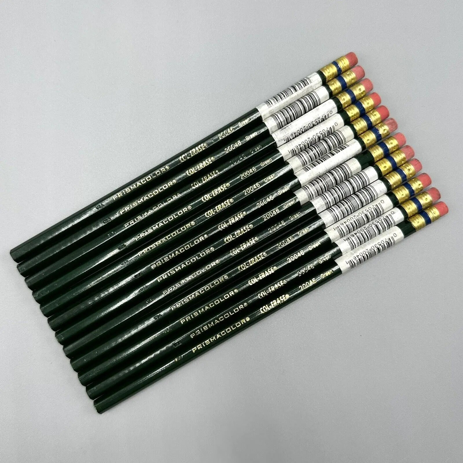 Prismacolor® Col-Erase Pencil With Eraser, 0.7 Mm, 2b (#1), Green Lead, Green Barrel, Dozen