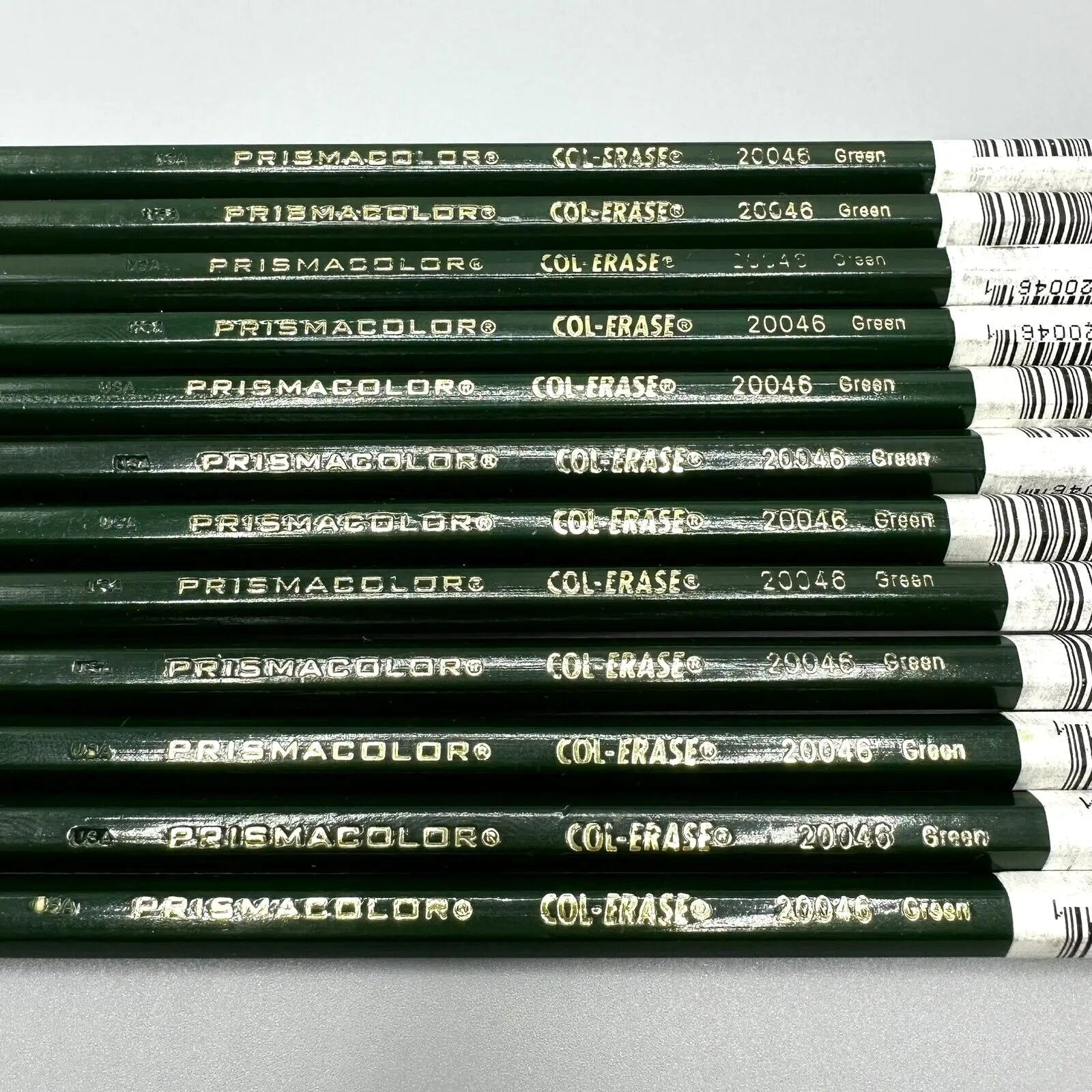 Prismacolor® Col-Erase Pencil With Eraser, 0.7 Mm, 2b (#1), Green Lead, Green Barrel, Dozen