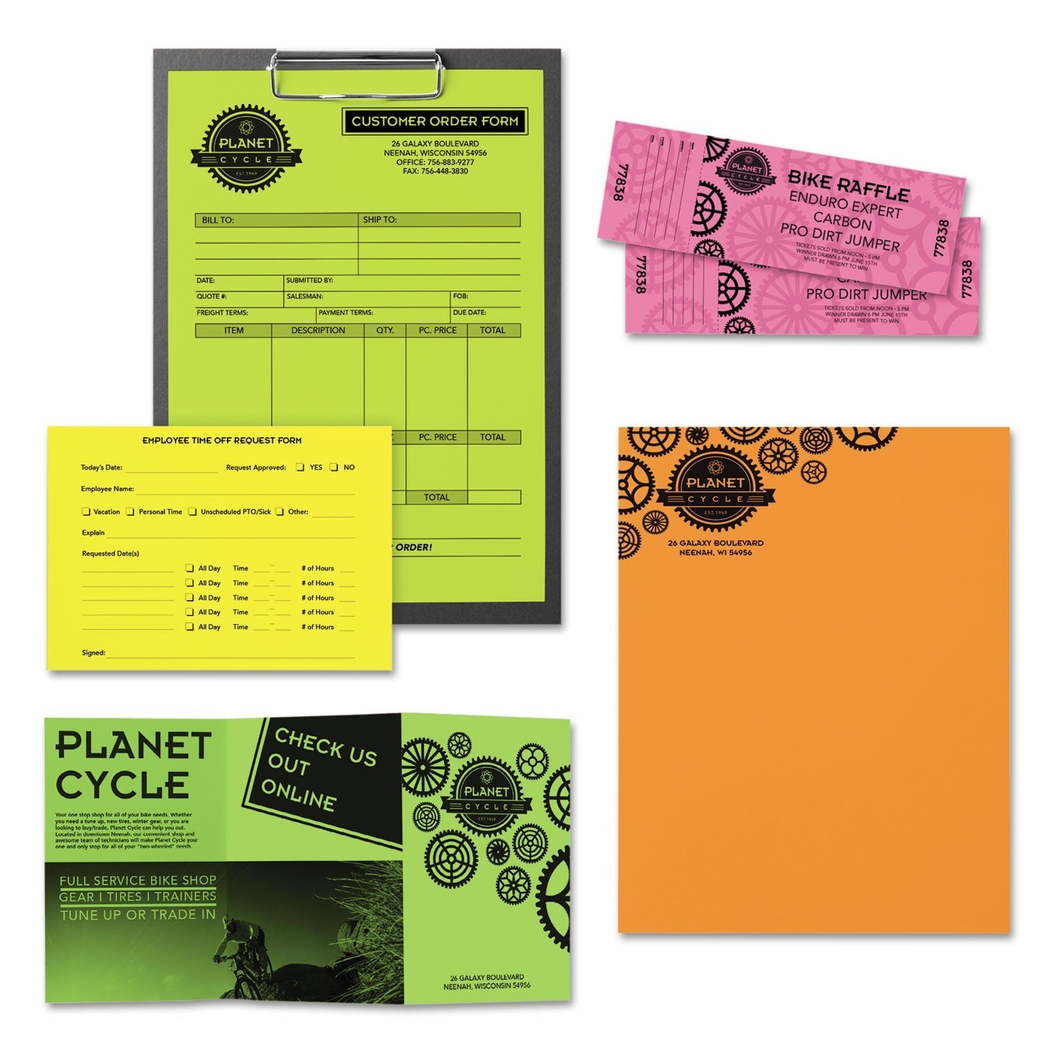 Astrobrights® Color Paper - "Neon" Assortment, 24 lb Bond Weight, 8.5 x 11, Assorted Neon Colors, 500/Ream