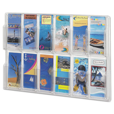 Safco® Reveal Clear Literature Displays, 12 Compartments, 30w X 2d X 20.25h, Clear