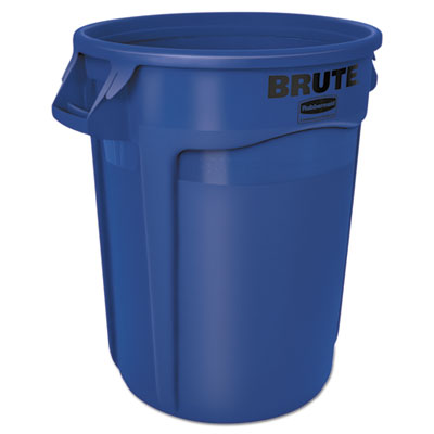 Vented Round Brute Container | 32 gal, Blue