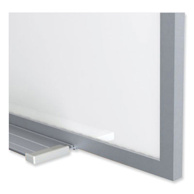 Ghent Proma Magnetic Porcelain Projection Whiteboard with Aluminum Frame, 96.5" x 48.5", White Surface, Satin Aluminum Frame