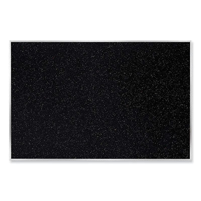 Ghent Aluminum-Frame Recycled Rubber Bulletin Boards, 60.5" x 36.5", Confetti Surface, Satin Aluminum Frame