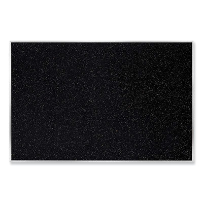 Ghent Aluminum-Frame Recycled Rubber Bulletin Boards, 72.5" x 48.5", Confetti Surface, Satin Aluminum Frame