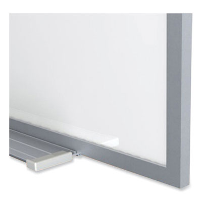 Ghent Proma Magnetic Porcelain Projection Whiteboard with Aluminum Frame, 72.5" x 48.5", White Surface, Satin Aluminum Frame - Bloom Skins