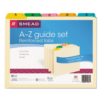 Smead Alphabetic File Guide Set | Letter Manila