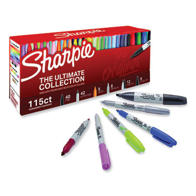 Sharpie® Permanent Markers Ultimate Collection Value Pack, Assorted Tip Sizes/types, Assorted Colors, 115/set