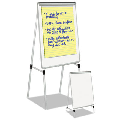 Silver Easy Clean Dry Erase Quad-Pod Easel