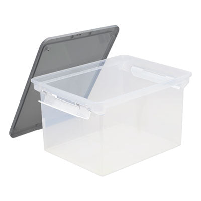 Portable File Tote | Locking Handles, Clear