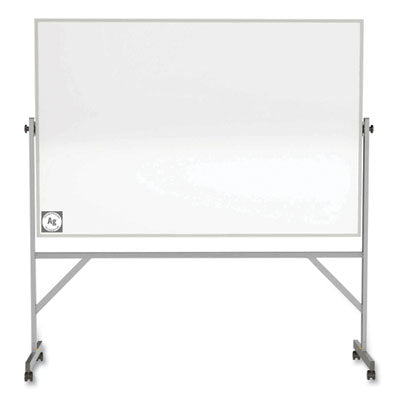 Ghent Reversible Magnetic Hygienic Porcelain Whiteboard with Aluminum Frame, 96" x 48", White Surface, Satin Aluminum Frame