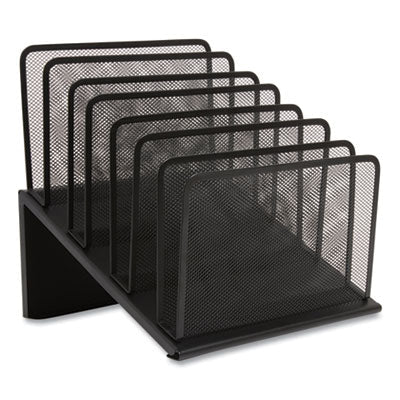 TRU RED™ Wire Mesh Incline Sorter, Open Design, 5 Sections, Letter-Size, 7.72 X 11.65 X 10.83, Matte Black