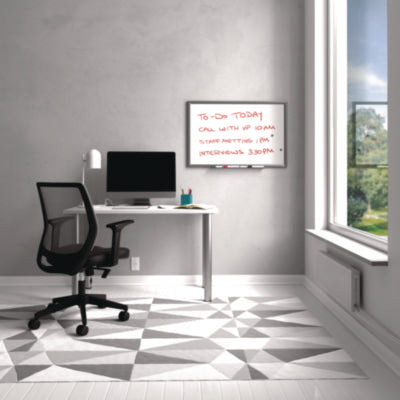 TRU RED™ Magnetic Porcelain Dry Erase Board, 36" x 24", White Surface, Gray/Natural Aluminum Frame