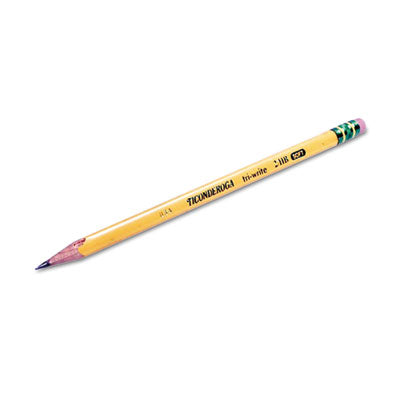 Ticonderoga® Tri-Write Triangular Pencil, Hb (#2), Black Lead, Yellow Barrel, Dozen