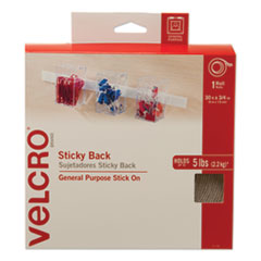 VELCRO Sticky-Back Fasteners | 30 ft Roll, Wht