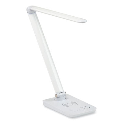 Safco® Vamp LED Wireless Charging Lamp, Multi-pivot Neck, 16.75" High, White