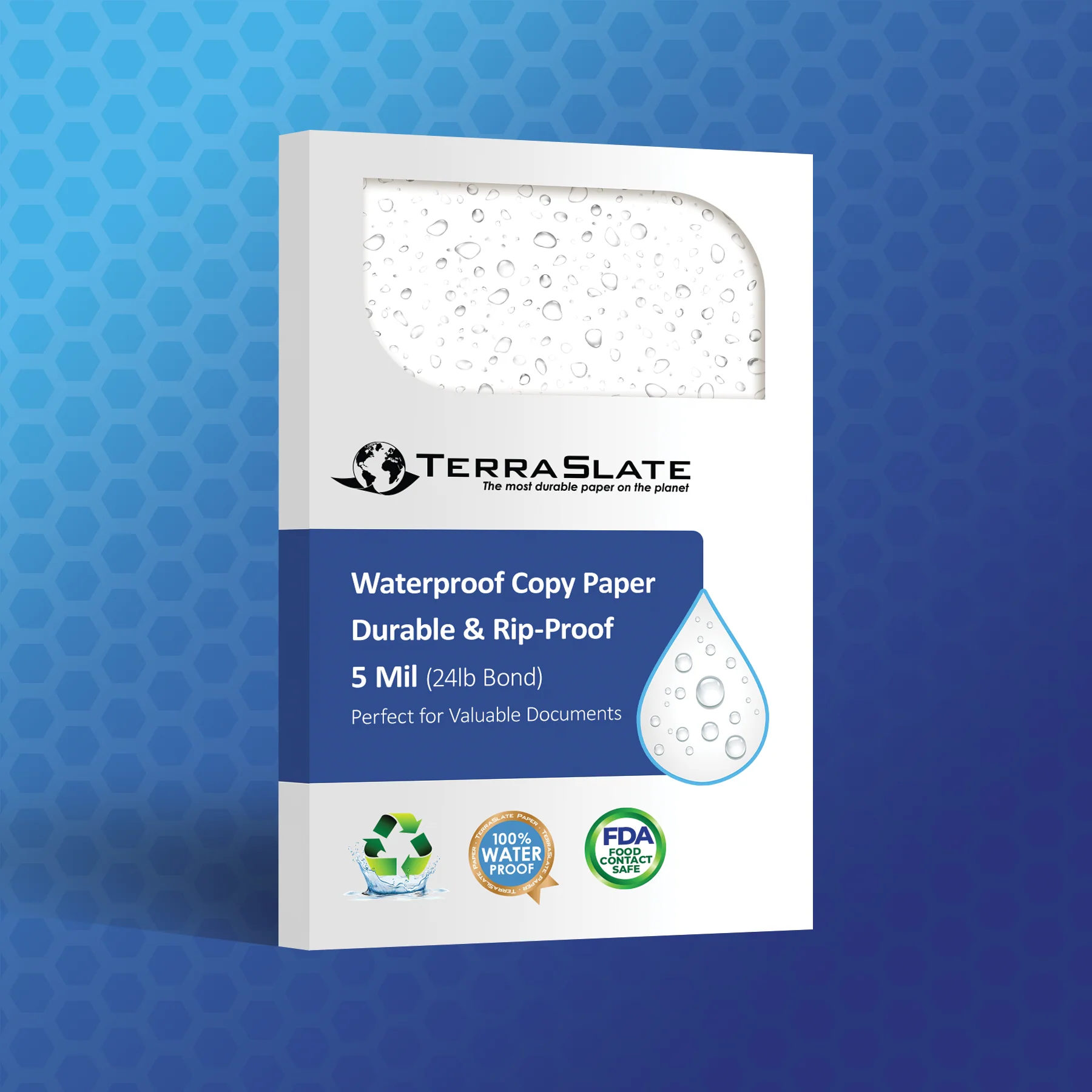 5 Mil Waterproof Copy Paper 8.5" × 11" Letter Size