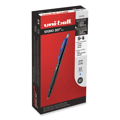 uniball 307 Gel Pen | Retractable Fine Blue